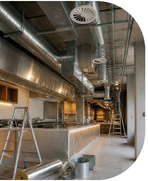 Монтаж вентиляции кафе и ресторана под ключ в Сочи